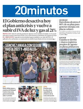 Portada de 20 Minutos Barcelona, 1 de junio de 2026