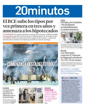 Portada de 20 Minutos Barcelona, 12 de junio de 2026