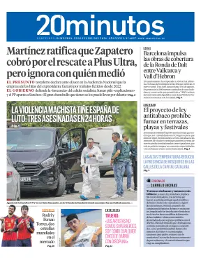 Portada de 20 Minutos Barcelona, 22 de julio de 2026