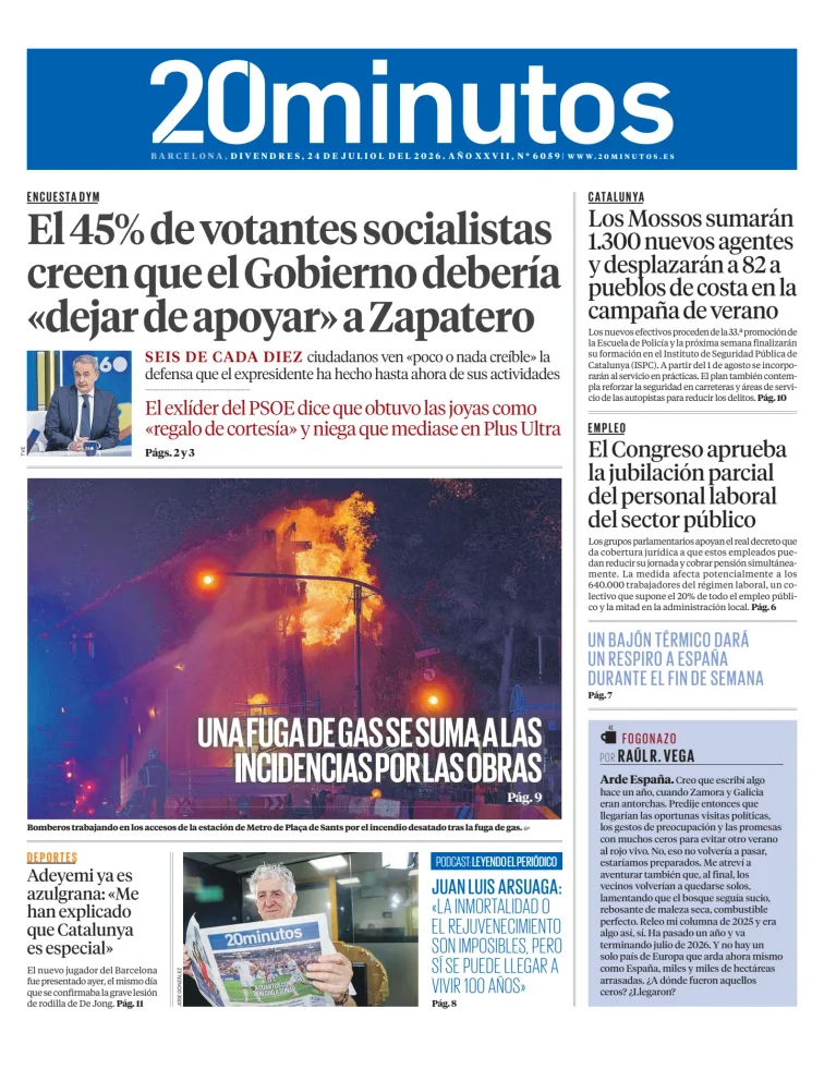 Portada de 20 Minutos Barcelona