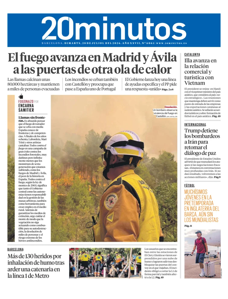 Portada de 20 Minutos Barcelona