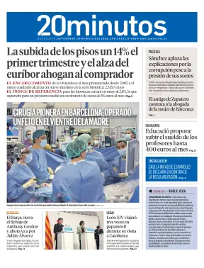 Portada de 20 Minutos Barcelona, 29 de mayo de 2026