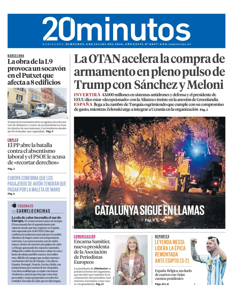 Portada de 20 Minutos Barcelona