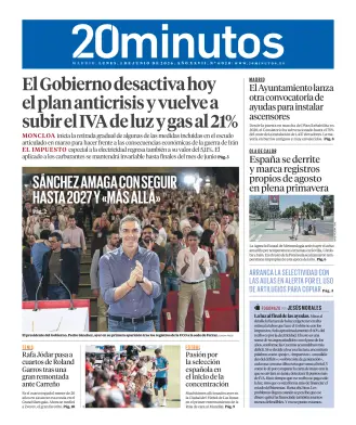 Portada de 20 Minutos Madrid, 1 de junio de 2026