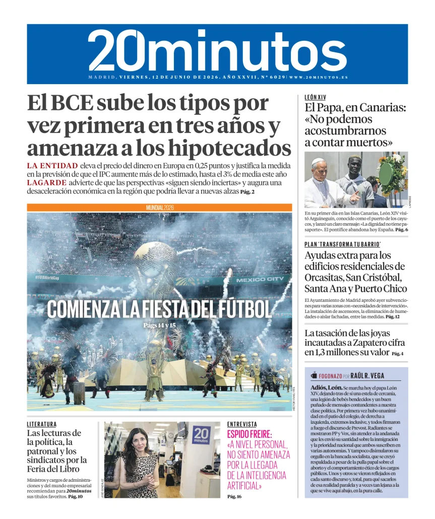 Portada de 20 Minutos Madrid