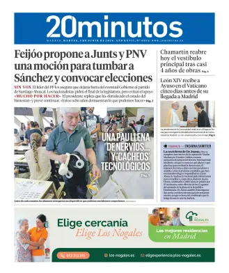 Portada de 20 Minutos Madrid, 2 de junio de 2026