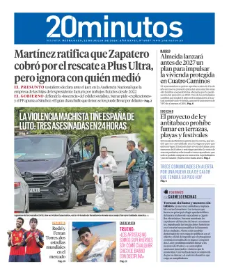 Portada de 20 Minutos Madrid, 22 de julio de 2026