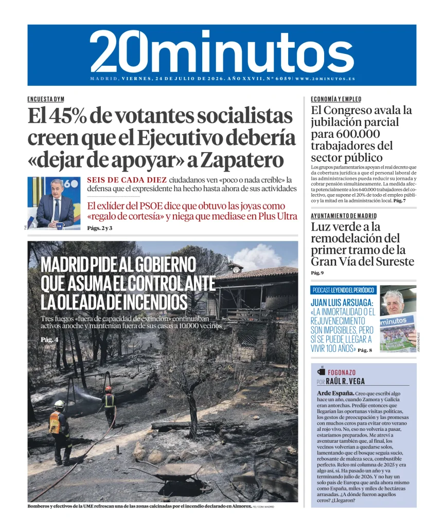 Portada de 20 Minutos Madrid
