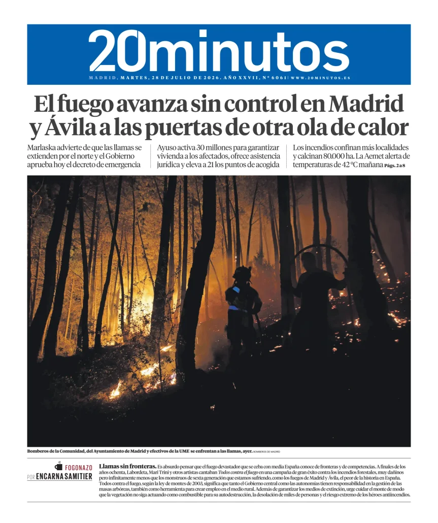 Portada de 20 Minutos Madrid
