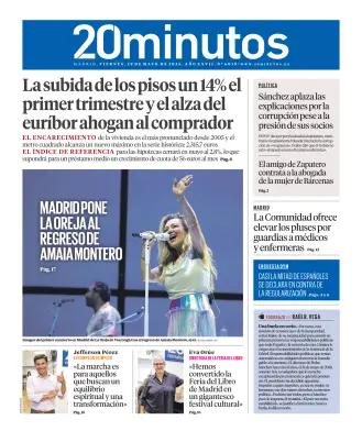 Portada de 20 Minutos Madrid, 29 de mayo de 2026