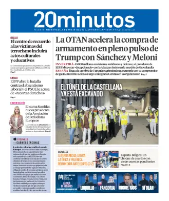 Portada de 20 Minutos Madrid, 8 de julio de 2026
