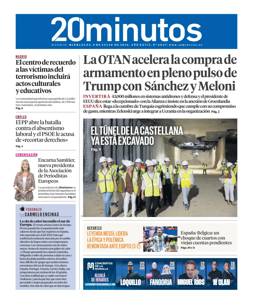 Portada de 20 Minutos Madrid