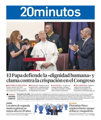 Portada de 20 Minutos Madrid, 9 de junio de 2026