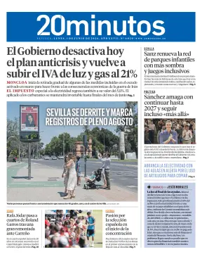 Portada de 20 Minutos Sevilla, 1 de junio de 2026