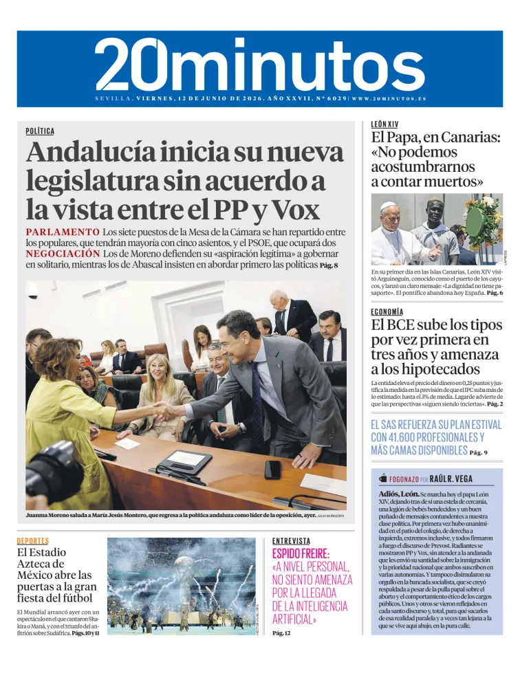 Portada de 20 Minutos Sevilla