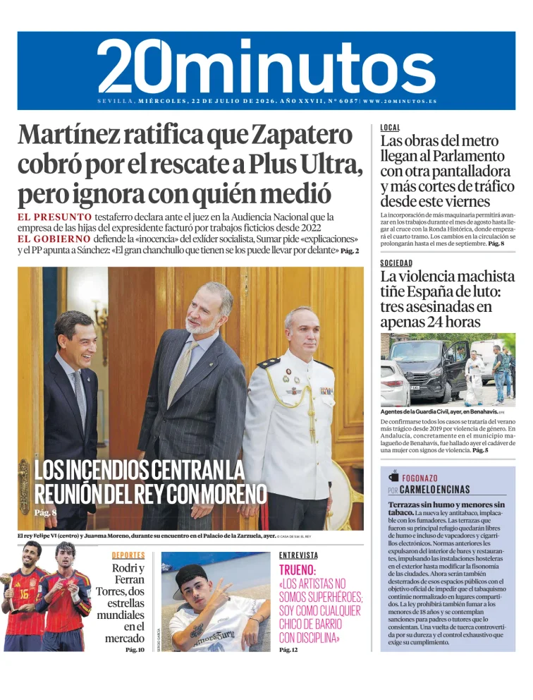 Portada de 20 Minutos Sevilla