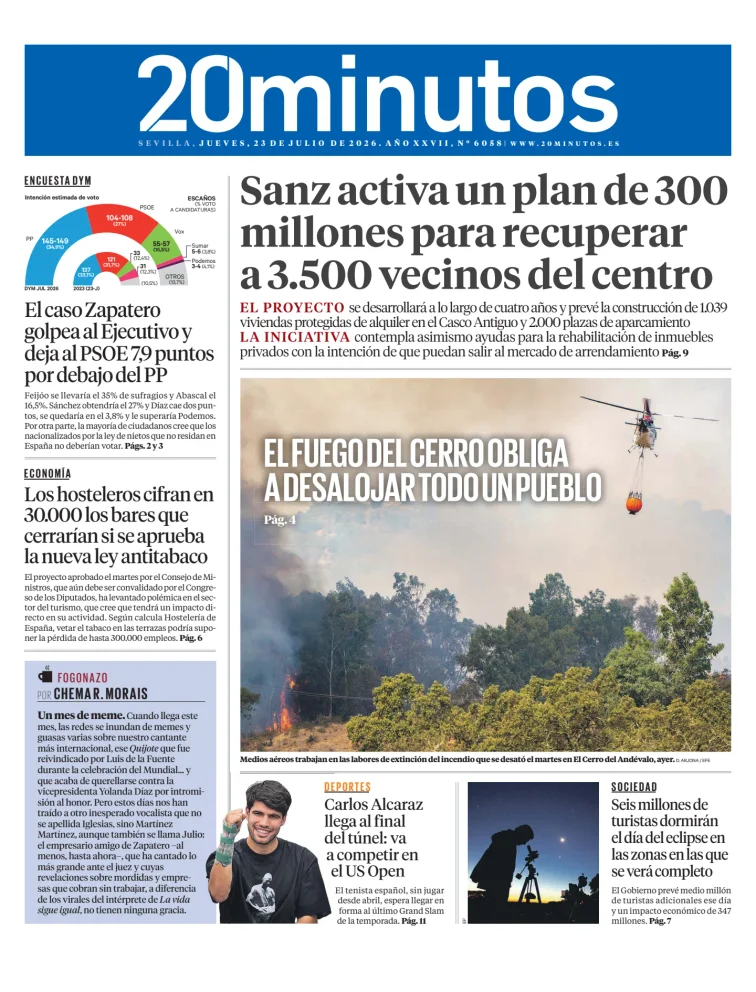 Portada de 20 Minutos Sevilla