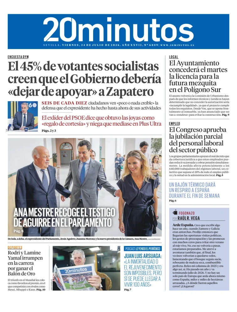 Portada de 20 Minutos Sevilla