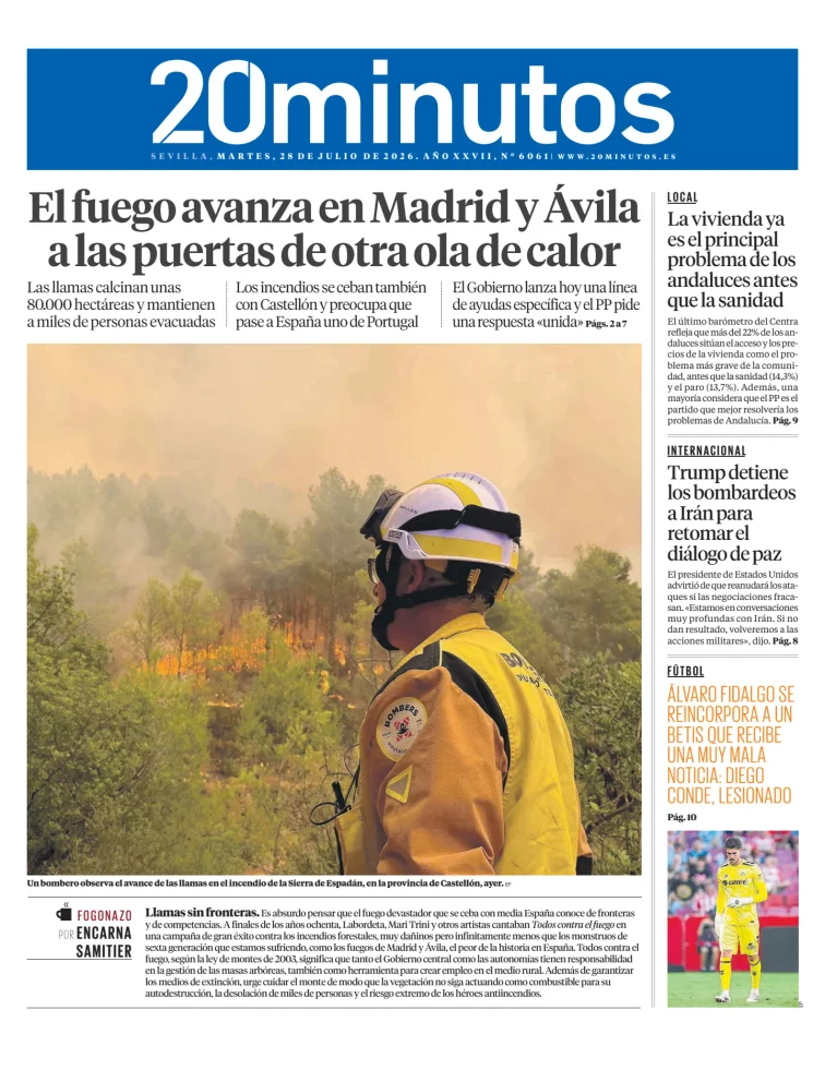 Portada de 20 Minutos Sevilla
