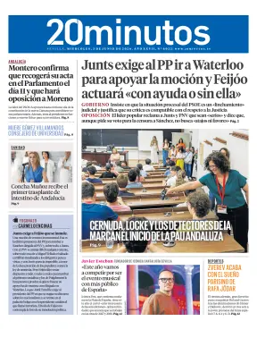 Portada de 20 Minutos Sevilla, 3 de junio de 2026