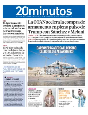 Portada de 20 Minutos Sevilla, 8 de julio de 2026