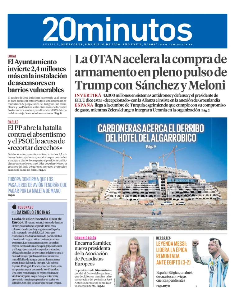 Portada de 20 Minutos Sevilla