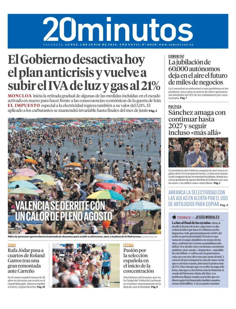 20 Minutos Valencia — 01/06