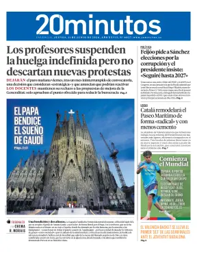 Portada de 20 Minutos Valencia, 11 de junio de 2026