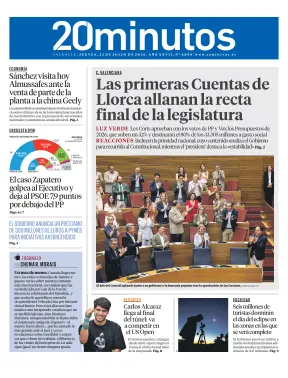 Portada de 20 Minutos Valencia, 23 de julio de 2026