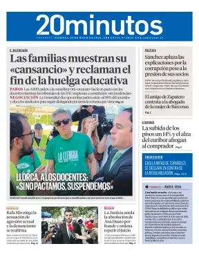 Portada de 20 Minutos Valencia, 29 de mayo de 2026