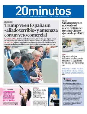 Portada de 20 Minutos Valencia, 9 de julio de 2026