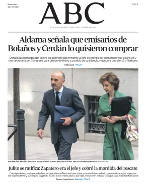 Portada de ABC, 22 de julio de 2026