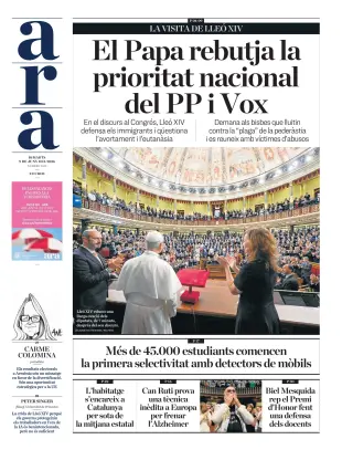 Portada de Ara, 9 de junio de 2026