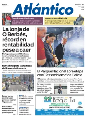 Portada de Atlántico, 10 de junio de 2026