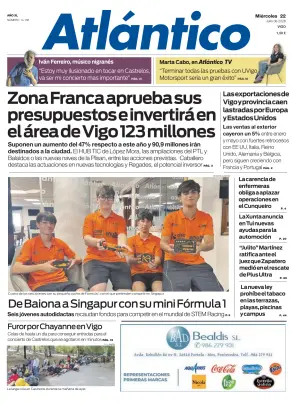 Portada de Atlántico, 22 de julio de 2026