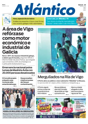 Portada de Atlántico, 25 de julio de 2026