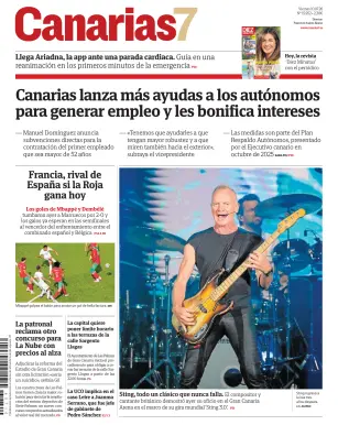 Portada de Canarias 7, 10 de julio de 2026