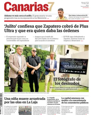 Portada de Canarias 7, 22 de julio de 2026