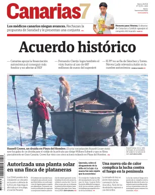 Portada de Canarias 7, 28 de julio de 2026