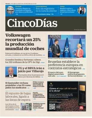 Portada de Cinco Días, 10 de julio de 2026