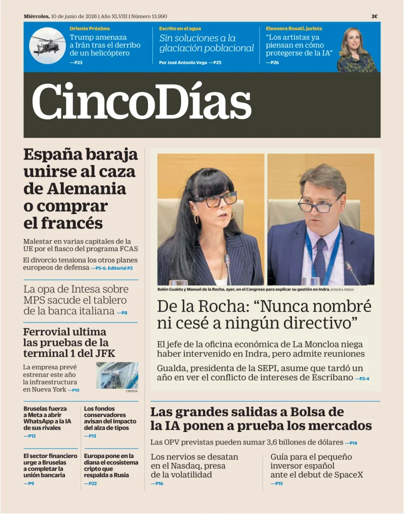 Portada de Cinco Días