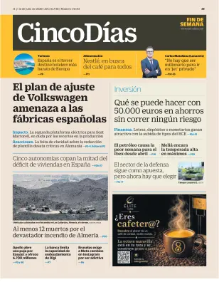Portada de Cinco Días, 11 de julio de 2026
