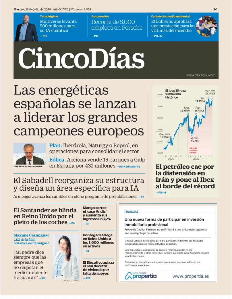 Portada de Cinco Días