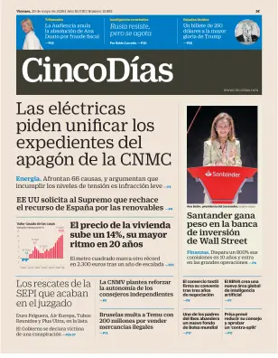 Portada de Cinco Días, 29 de mayo de 2026