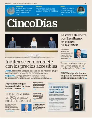 Portada de Cinco Días, 8 de julio de 2026
