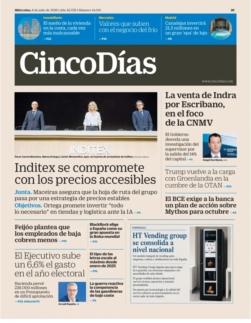 Portada de Cinco Días