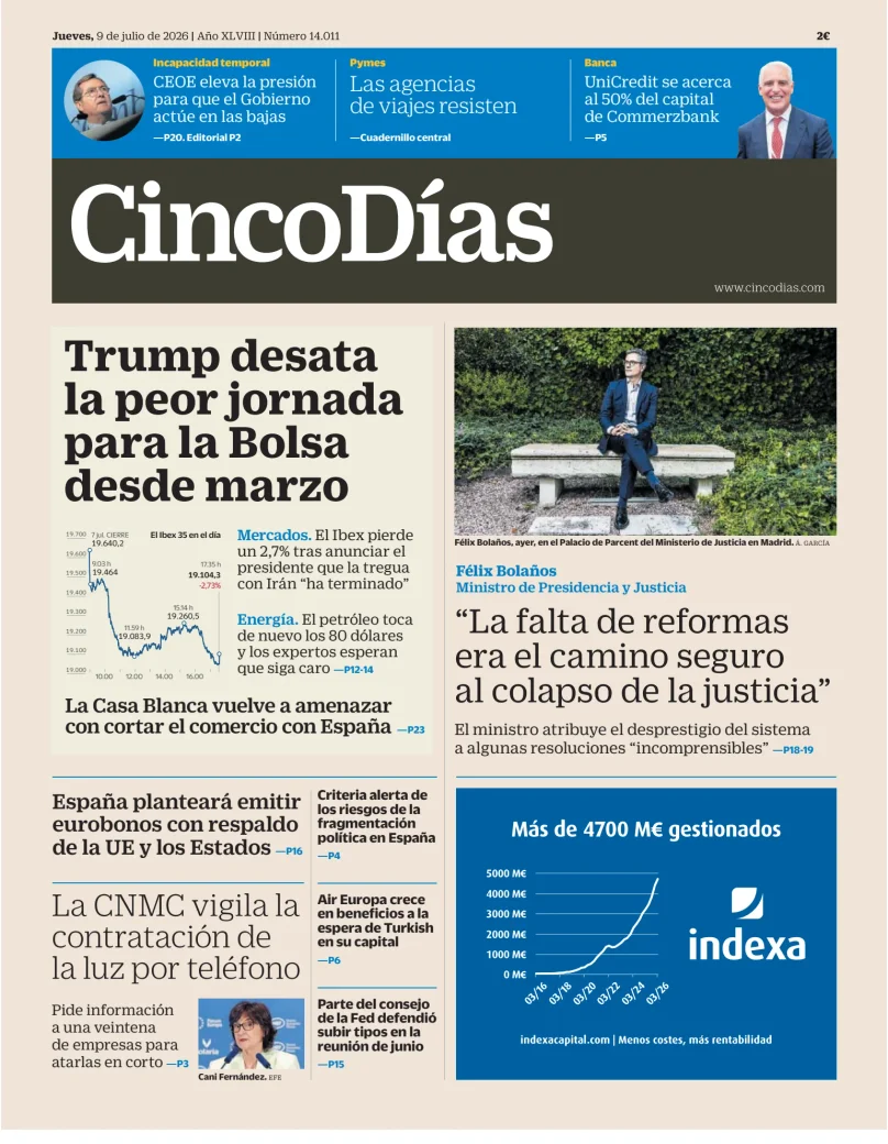 Portada de Cinco Días