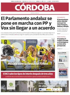 Portada de Córdoba, 12 de junio de 2026