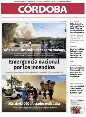 Portada de Córdoba, 25 de julio de 2026