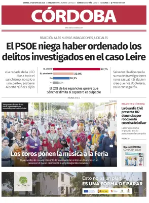 Portada de Córdoba, 29 de mayo de 2026